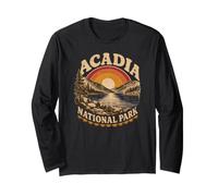 Vintage Jordan Pond at Acadia National Park Maine Long Sleeve T-Shirt
