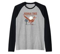 Vintage Joshua Tree California Bird Sunset Raglan Baseball Tee