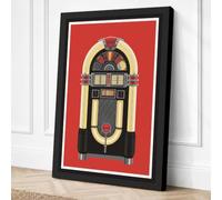 Vintage Jukebox Art Deco Canvas Wall Art Print 36x24 Inch (91 x 61 cm)