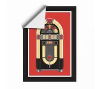 Vintage Jukebox Art Deco Unframed Wall Art Print A1 (84.1×59.4cm), Wall Decor for Living Room, Bedroom, Office & Home, Art Gift