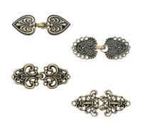 Vintage Jumper Swirl Clip, Retro Cardigan Clips Set of Different Pattern, Cape Fasteners, for Sweaters Scarves Shawl Collar, Elegant Stylish Accessories for Women Girls (Bronze, 4 Pack)