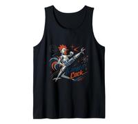Vintage Karate Cock Robot Rooster Retro Atomic Kick Fighter Tank Top