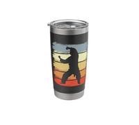Vintage Karateka Drawing Karate Enthusiast Stainless Steel Insulated Tumbler