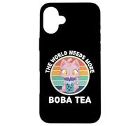 Vintage Kawaii Cat Neko The World Needs More Boba Tea Lover Case for iPhone 16 Plus
