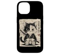 Vintage Kawaii Samurai Ninja Cat Japanese Anime Aesthetic Case for iPhone 14