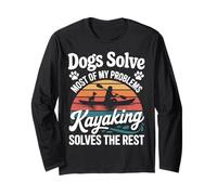 Vintage Kayaker Paddle Dogs Kayak Long Sleeve T-Shirt