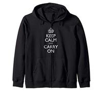 Vintage Keep Calm And Carry On Zip Hoodie