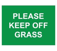 Vintage Keep Off Grass Warning Metal Tin Sign 12x8 Inch