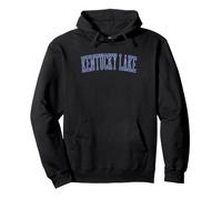 Vintage Kentucky Lake Distressed Blue Varsity Style Pullover Hoodie