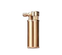 Vintage kerosene lighter, retro wheel lighter, 3 sizes of brass soft flame reusable suitable for outdoor candle travel hiking(Gold2)