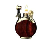 Vintage Kerosene Lighter, Wooden Antique Soft Flame Trench Lighter, Vintage Grinding Wheel Ignition Reusable Vintage Lighter, Gift for Men (Oil Not Included) (Color : A)