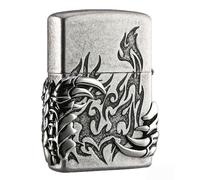Vintage Kerosene Lighters Cool Dragon Claw Relief Soft Flame Trench Lighters for Collection Decorative Gift (Silver)