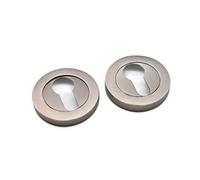 Vintage Keyhole Cover Escutcheon Oval/Euro/Bathroom Thumb Turn Pewter Finish (Euro Profile)