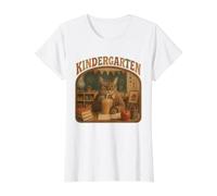 Vintage Kindergarten Cat Teacher Coffee Classroom Humor Value Graphic T-Shirt