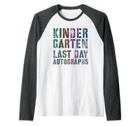 Vintage Kindergarten Last Day Autographs Sign My Graduation Raglan Baseball Tee