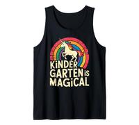 Vintage Kindergarten Magical Kids Unicorn Rainbow Teacher Tank Top