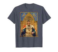 Vintage King Arthur Tshirt Sir Lancelot Excalibur Sword T-Shirt, Men, Heather Blue, 3X-Large