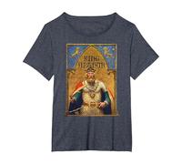 Vintage King Arthur Tshirt Sir Lancelot Excalibur Sword T-Shirt, Women's Plus, Heather Blue, 2X