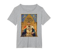 Vintage King Arthur Tshirt Sir Lancelot Excalibur Sword T-Shirt, Women's Plus, Heather Grey, 2X