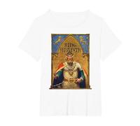 Vintage King Arthur Tshirt Sir Lancelot Excalibur Sword T-Shirt, Women's Plus, White, 3X