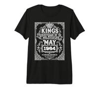 Vintage Kings are Born in May 1964 62nd Birthday Men Boys Premium T-Shirt