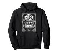 Vintage Kings Are Born In May 1976 50th Birthday Men Boys Pullover Hoodie