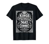 Vintage Kings are Born in May 1982 44th Birthday Men Boys T-Shirt