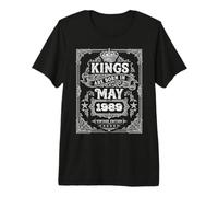 Vintage Kings are Born in May 1989 37th Birthday Men Boys Premium T-Shirt