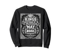 Vintage Kings Are Born In May 2001 25th Birthday Men Boys Sweatshirt