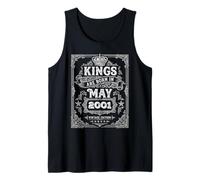 Vintage Kings are Born in May 2001 25th Birthday Men Boys Tank Top
