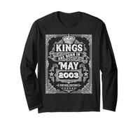 Vintage Kings are Born in May 2003 23rd Birthday Men Boys Long Sleeve T-Shirt