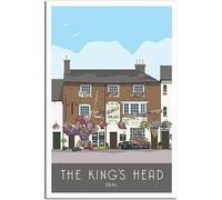 Vintage King's Head Kent Deal Travel Poster Art Print Retro Wall Art Canvas Poster Room Decor Home Decor Unframed 50x75cm