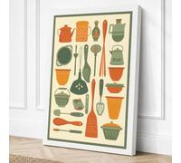 Vintage Kitchen Catalogue Canvas Wall Art Print 30x20 Inch | Ready to Hang, Gallery Wrapped, Fade-Resistant Inks, Securely Packaged, UK Made