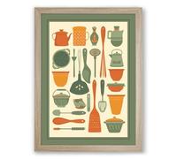 Vintage Kitchen Catalogue Retro Framed Wall Art Print A3 (42×29.7cm) Oak, Wall Decor for Living Room, Bedroom, Office & Home, Ready to Hang, Art Gift