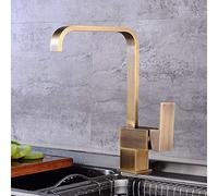 Vintage Kitchen Full Copper Faucet,Swivel Spout Bronze Brass Single Lever Basin Tap, Single Hold Tall Waterfall Countertop Cold Hot Water Faucet with Hoses