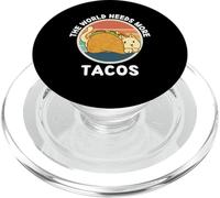 Vintage Kitten Cat The World Needs More Tacos Cats Lover PopSockets PopGrip for MagSafe