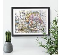Vintage Knight, Charles R. Tiger & Cobra Modern BG Framed Wall Art Print, Ready to Hang Picture for Living Room Bedroom Home Office Décor, Black A3 (46 x 34 cm)