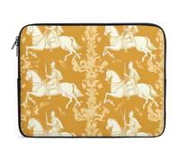 Vintage Knights Horses Traditional Floral Laptop Sleeve Case Computer Protective Briefcase Handbag Slim Cover Carrying Bag