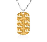 Vintage Knights Horses Traditional Floral Men's Pendant Necklace for Women Customizable Jewelry Dog Tag Memorial Necklaces
