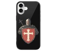 Vintage Knights Templar Glass Mobile Phone Basic Cases Compatible with iPhone 16/16 Plus/16 Pro/16 Pro Max/16 E Anti-Scratch Covers