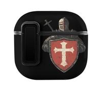Vintage Knights Templar Headphone & Earphone Cases Compatible with Airpod 4 Scratch-Resistant PC Protective Cover with Secure Buckle