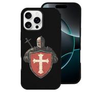 Vintage Knights Templar Mobile Phone Basic Cases Compatible with iPhone 16/16 Plus/16 Pro/16 Pro Max Leather Anti-Scratch Covers