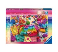 Ravensburger Vintage Knitting & Crochet Nostalgia 1000 Piece Jigsaw Puzzles for Adults and Kids Age 12 Years Up - Gifts for Adults