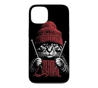 Vintage Knitting Cat Crochet Cute Yarn Lover Mom Women Case for iPhone 13
