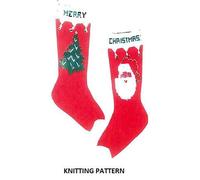 Vintage KNITTING PATTERN Christmas Stocking - PRINT ON DEMAND, WHITE PAPER