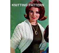 Vintage KNITTING PATTERN, Lady's Cable Shrug, Sizes 10-18 PRINT ON DEMAND, WHITE PAPER