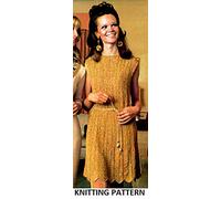 Vintage KNITTING PATTERN, Lady's Eleuthera Dress Sizes 10-12,14-16 PRINT ON DEMAND, WHITE PAPER