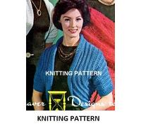 Vintage Knitting Pattern, Lady's Simple Shrug, Sizes 10-18 Print ON Demand, White Paper