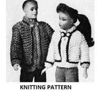 Vintage Knitting Pattern Number 777, Dolls Clothes, Girls & Boys Ski Jackets PRINT ON DEMAND, WHITE PAPER