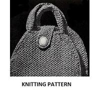Vintage KNITTING PATTERN, Saddle Handbag, PRINT ON DEMAND, WHITE PAPER